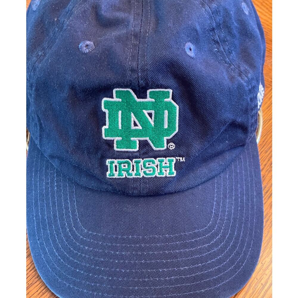 Notre Dame Fighting Irish Baseball Hat Navy Blue Green ND Logo Dad Cap - Picture 6 of 8